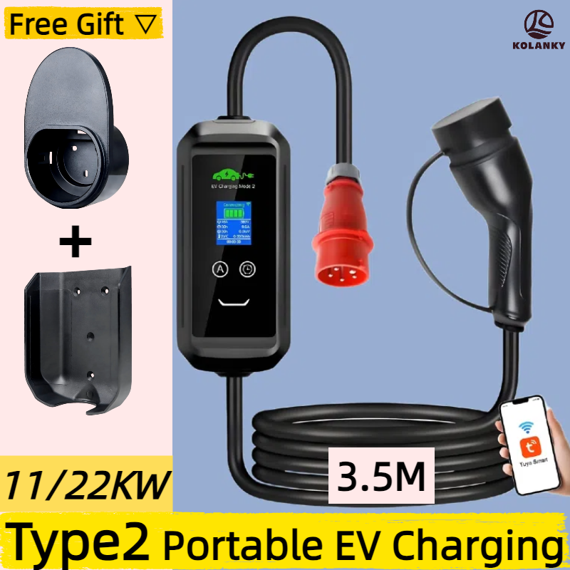 Type 2 Portable Ev Charger 11Kw Cee - Cavo da 3,5 M Type2 EV