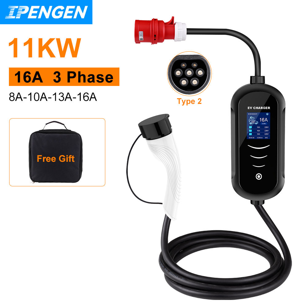 Type 2 Portable Ev Charger 11Kw Cee - IPENGEN 11KW 16A 3 fasi EV