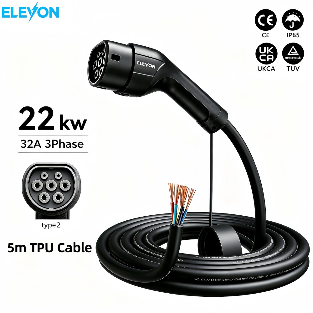 Cavo di ricarica ELEVON EV Tip - Ev Charger Type 2 22Kw 32A 3 Phase recensione e prezzo